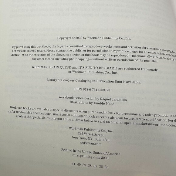 Brain Quest Grade 3 Workbook Paperback - Picture 4 of 4